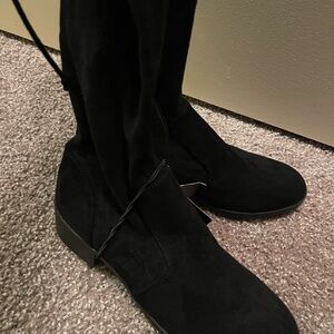 Forever21 Black Suede Knee-High Boots